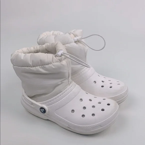 CROCS | Shoes | Crocs White Rain Snow Boots Fleece Insulated  display picture 3